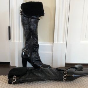 Casadei Women’s Black Knee High Heeled Boots 8.5